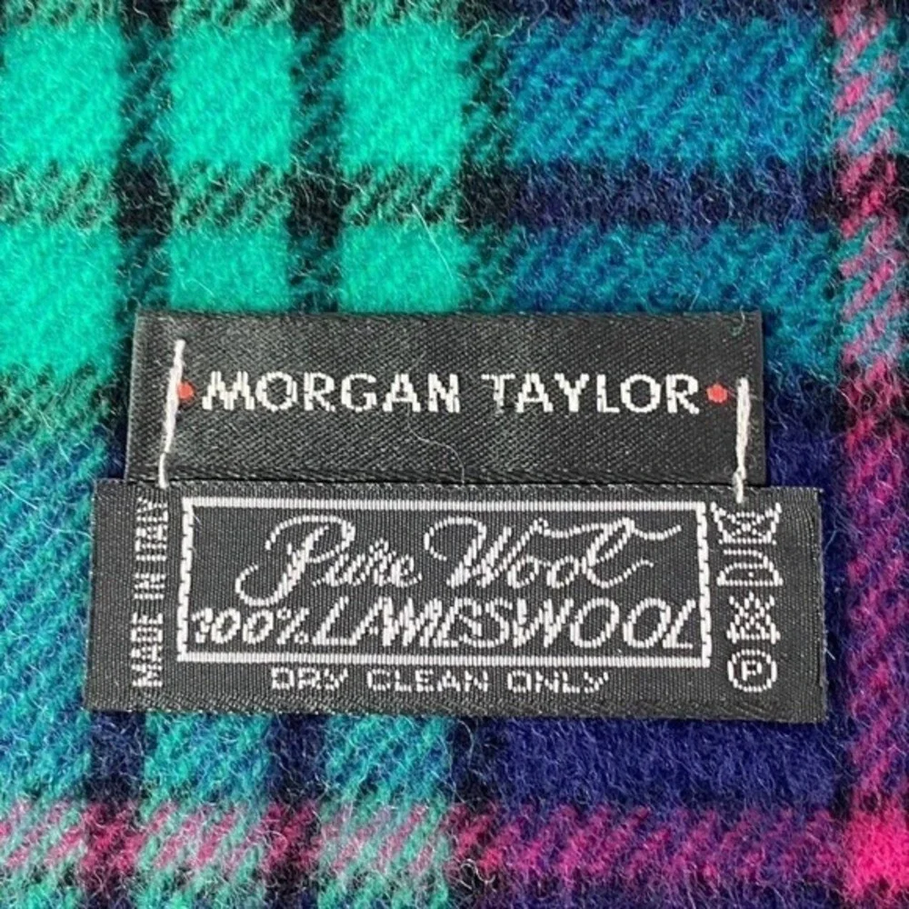 Morgan Taylor lambswool scarf Blue/Green/Pink‎ Plaid